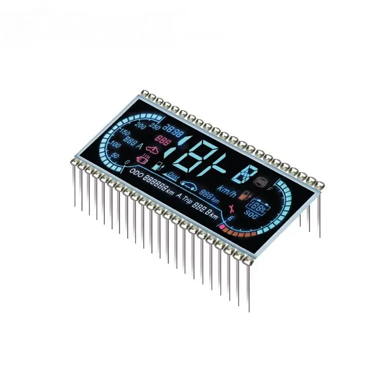 7-segmentni LCD zaslon po meri z zatiči
